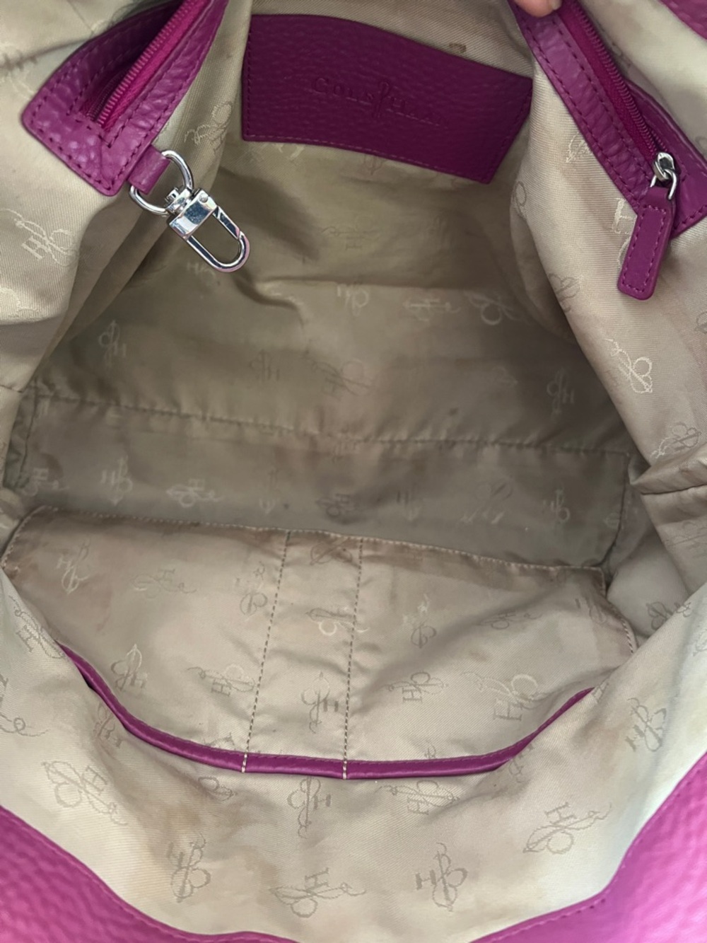 Cole Haan Pebbled Leather Shoulder Bag in Berry - Picture 5 of 11